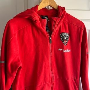 Red DC United zip up hoodie
